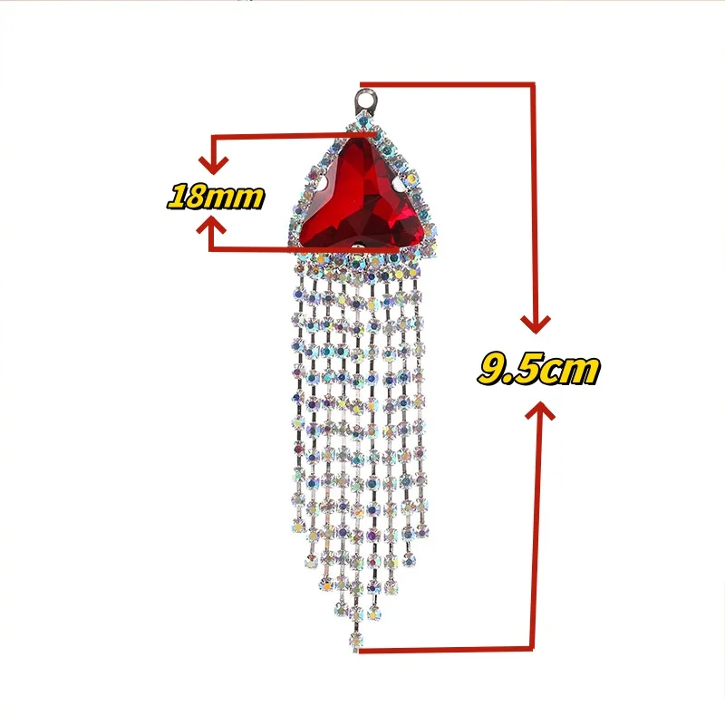 SZ Wholesale Triangle Shape Perforated Sew on drill claw rhinestones crystal buckle for Earrings Jewelry clothing accessories