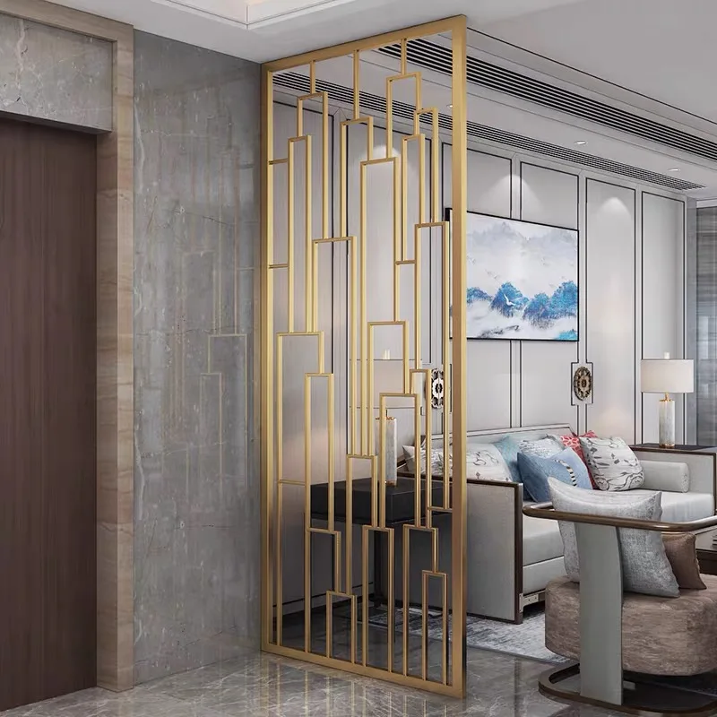 2020 newest 250cm metal iron stainless steel decoration golden divider partition panel