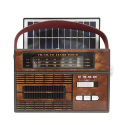 Оптовая продажа с фабрики в стиле ретро радио аккумуляторный фонарик в винтажном стиле радио с солнечной батареей M-562BT-S