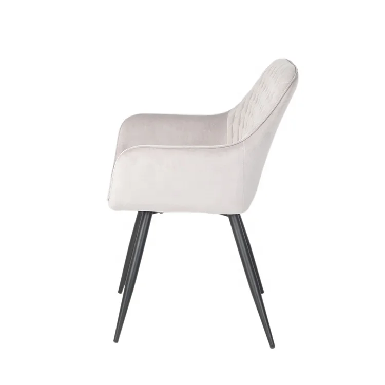 Wholesale New design Dining Room Furniture Nordic Restaurant Modern Upholstery Fabric Velvet Dining Chairs With metal legs