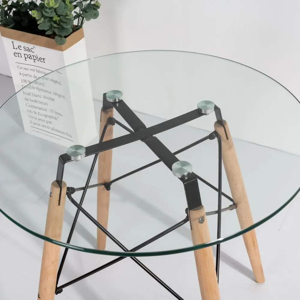 Fashion coffee table glass top round glass dining table for home use
