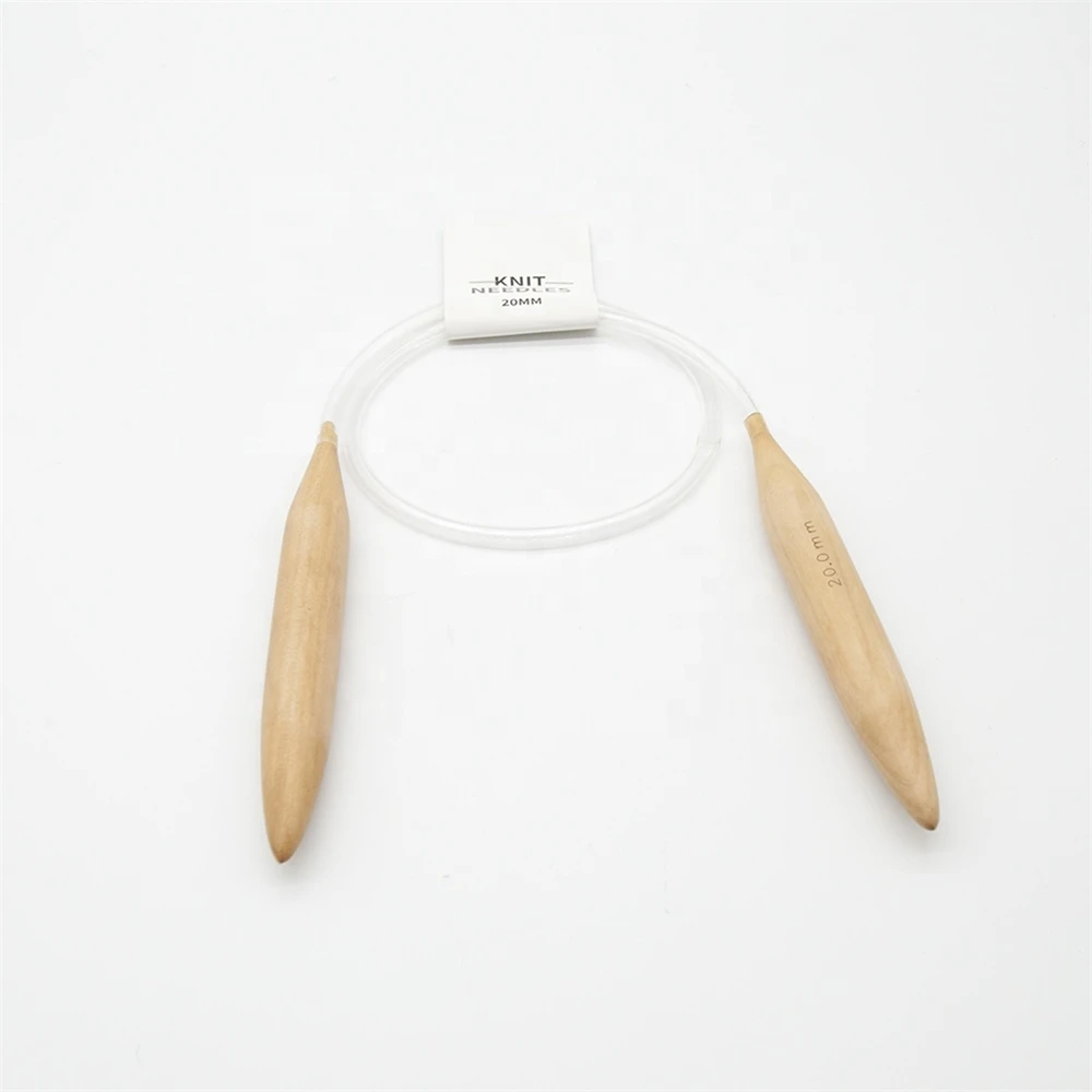 Plastic Tube Jumbo Wooden Circular Knitting Needles 20mm