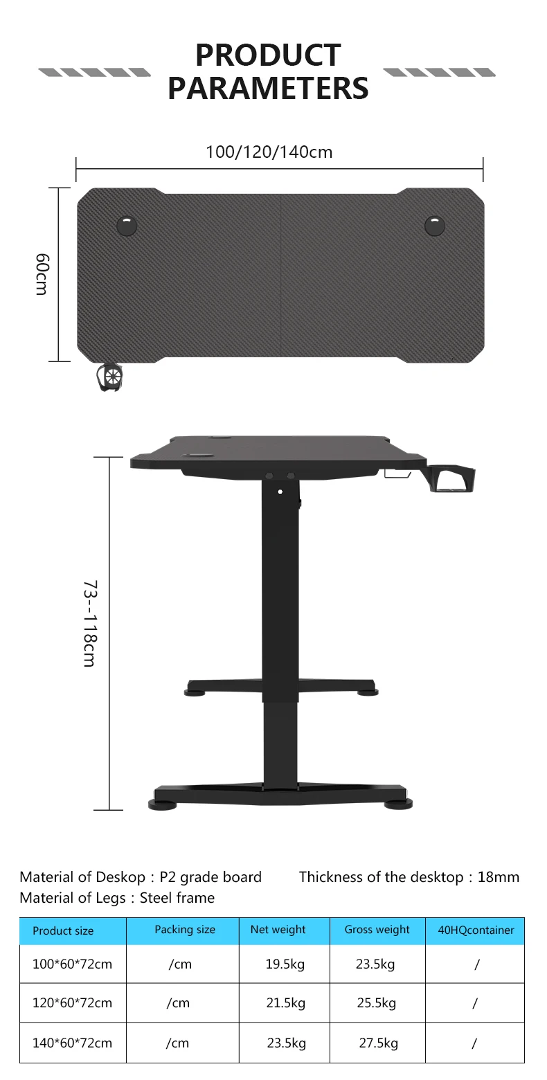 AOR ESPORTS Ergonomic Modern Electric Adjustable Height Office Sit Stand Desk Stand Up Desk Standing Desk Electric Table