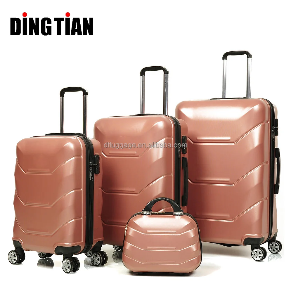 ABS Hard Carry-On Trolley Suitcase Lightweight Unisex 4-in-1 Travel Luggage Set with TSA Lock for School and Business