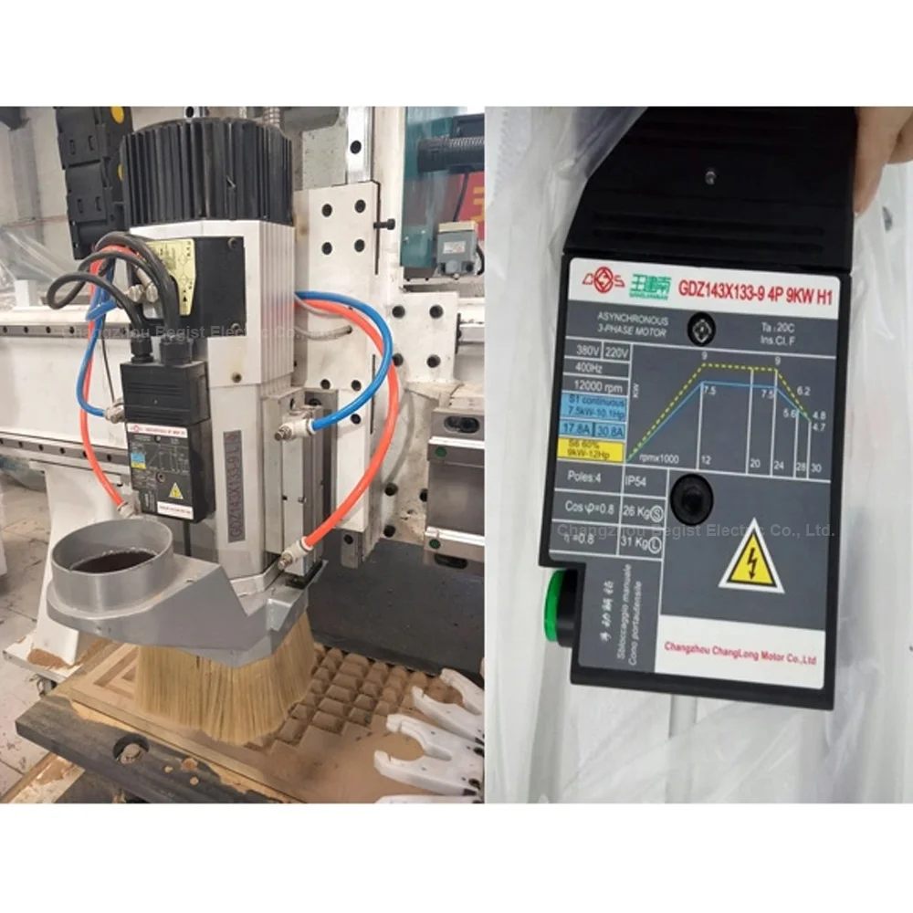 Big Sale Automatic Tool Change spindle 9KW 220V 380V ATC air cooled spindle motor ISO30 24000RPM for woodworking cnc router