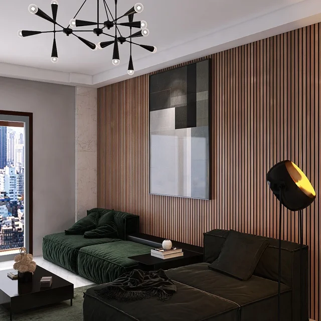 KASARO oak acoustic slat wood wall panels china polyester fiber acoustic panels