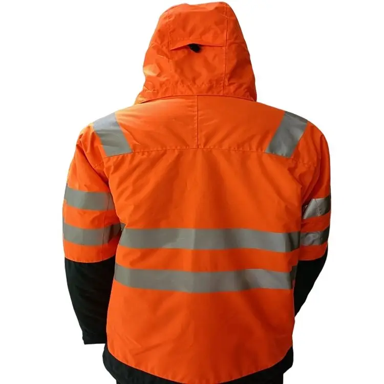 Reflective Safety Jacket Polyester Oxford Fabric Internal Pu Coated Waterproof And Breathable Reflective Jacket