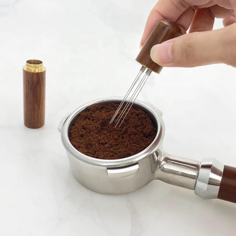 Special Hot Selling Beech Wood Material Barist Accessories Custom Needle Delonghi Distribution Tools Coffee Wdt Tool Espresso