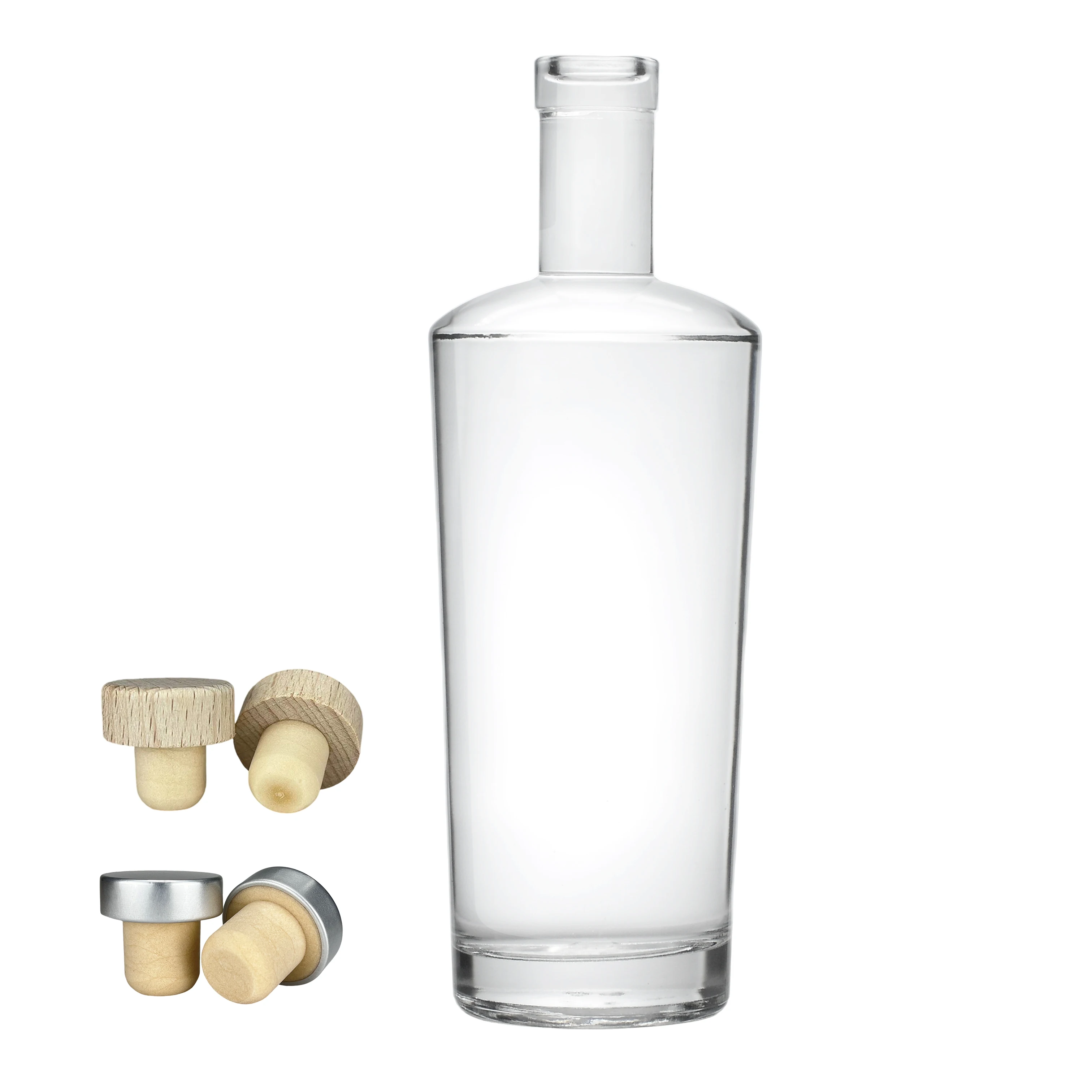 Wholesale 500ml 700ml 750ml Custom Shape Glass Bottles for Wine Whisky Beer Packaging for Rum Vodka Brandy Whiskey Brands