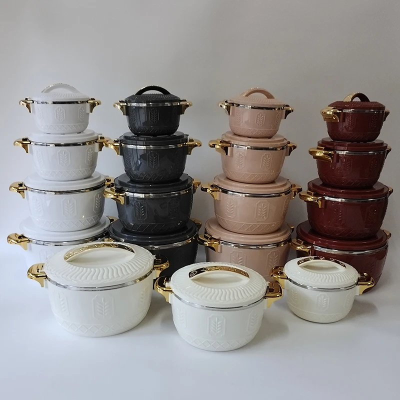 Double wall plastic thermos insulated serving bowls Hot Pot Insulated Casserole Hot Pack Food Warmer casserole