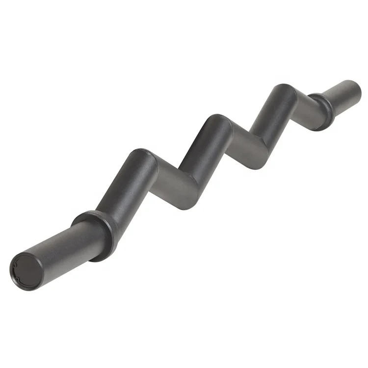 Black Gym Weightlifting Powerlifting Barbell Spinlock Ez Curl Bar