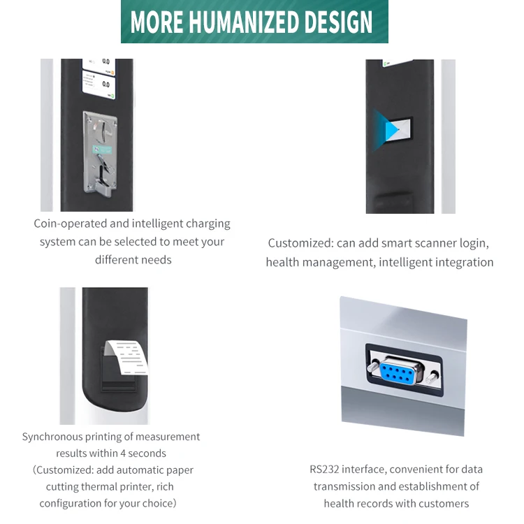Sonka ultrasonic weighing measurement smart weight and height scale digital coin machine body fat scale