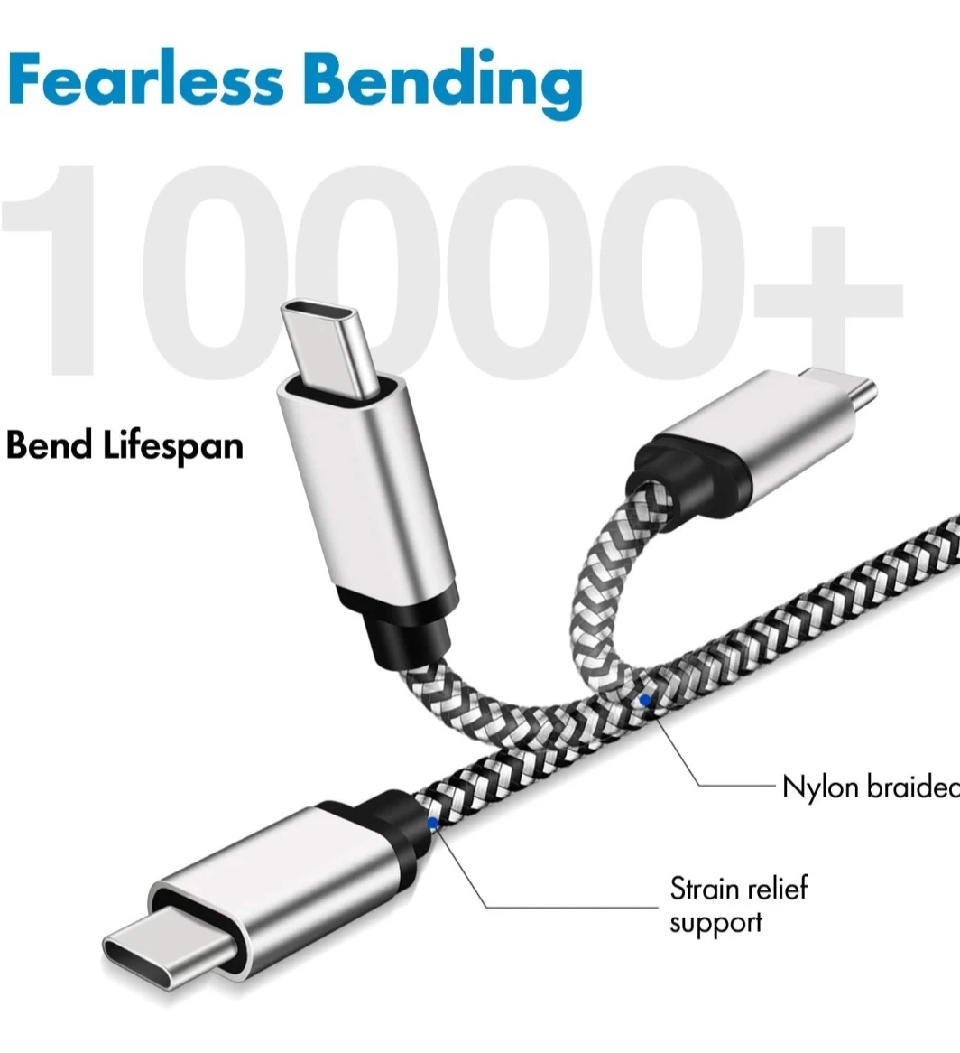 For Android Type-C USB Charging Cable Durable Braided USB A to Usb C Data Transfer Cable