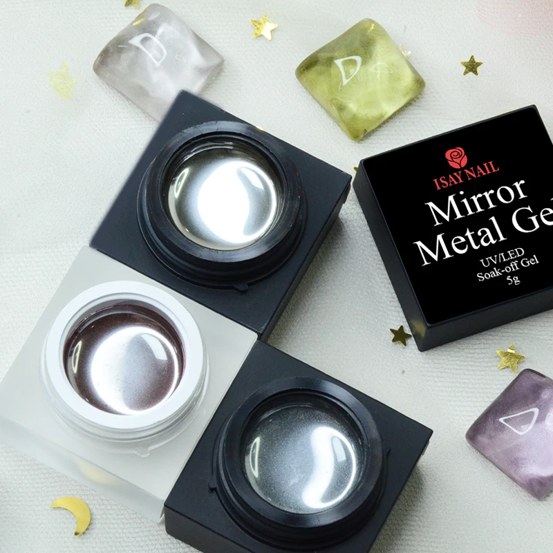 Custom Logo High Density Mirror Effect Nail Polish Gel Nail Polish Nail Art Silver Gel Polish