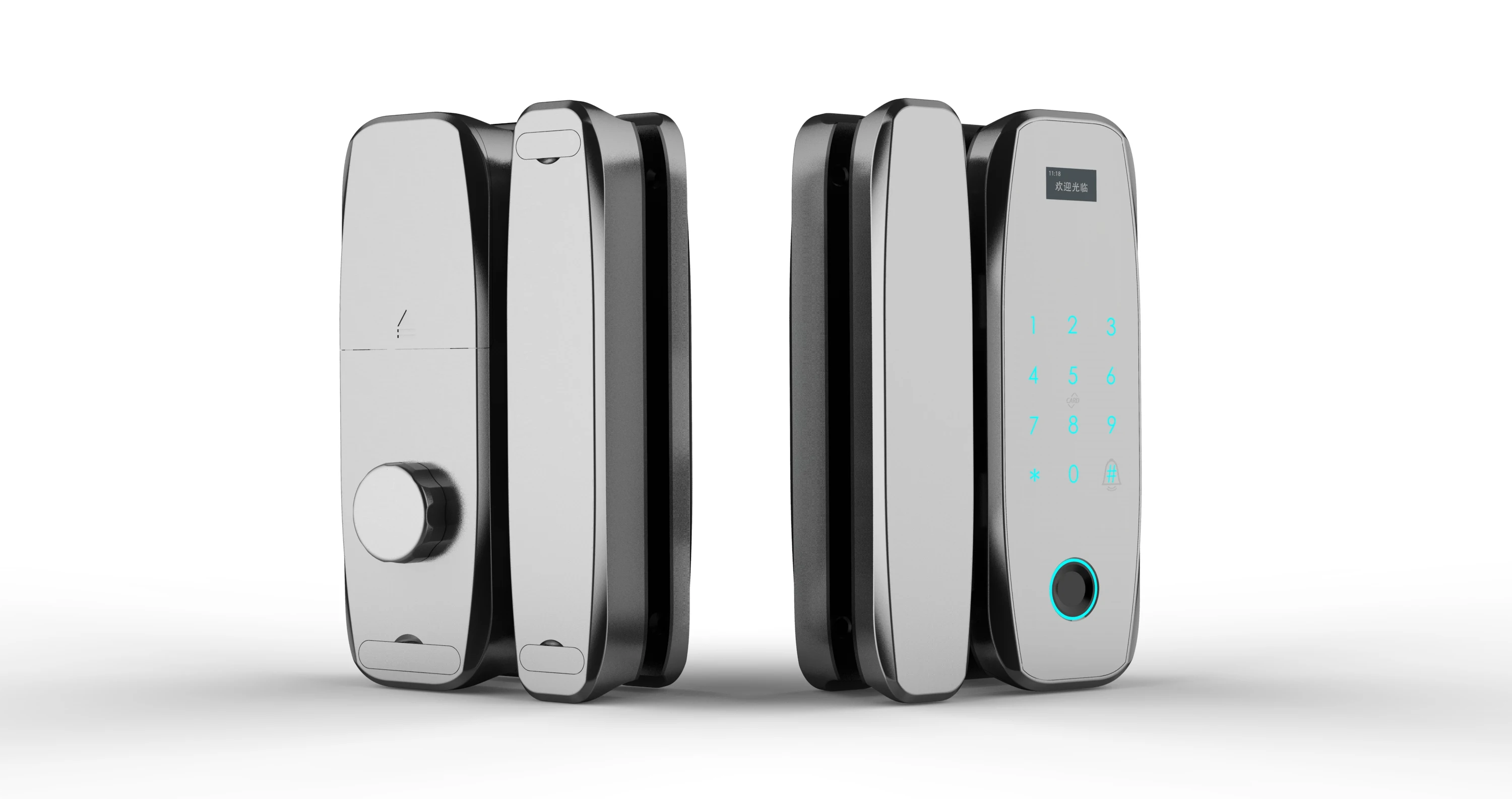 office glass door locks fingerprint biometric smart door locks card passoword lock