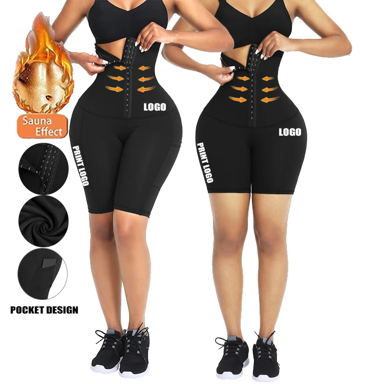 Вышивка логотипа неопрен Body Shaper Леггинсы с высокой талией частные этикетки на заказ талии тренер леггинсы