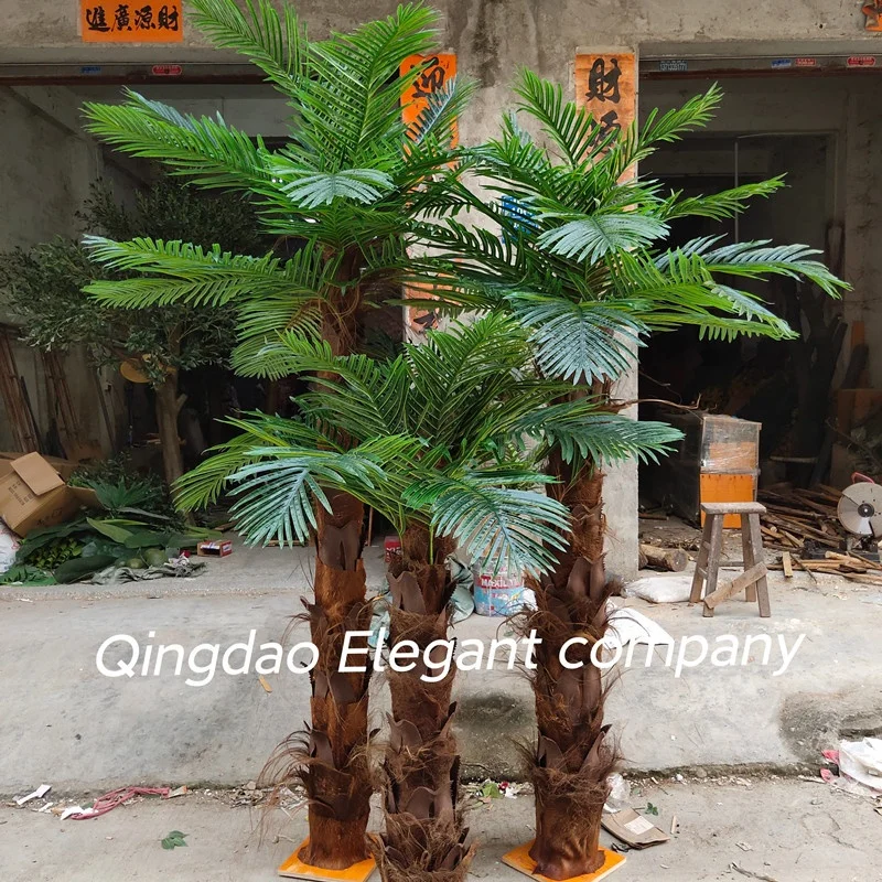EG-VI125 Customized giant decorative faux fake tall outdoor artificial plastic pink coconut palm trees