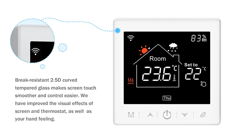 Floor Heating ThermostatLCD 3A Programmable Smart WiFi Water Heating Thermostat
