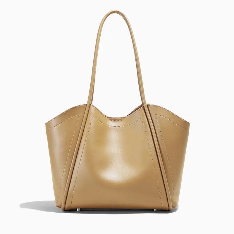 2024 New simple fashion genuine leather ladies shoulder bag High quality cowhide large capacity women Tote bag