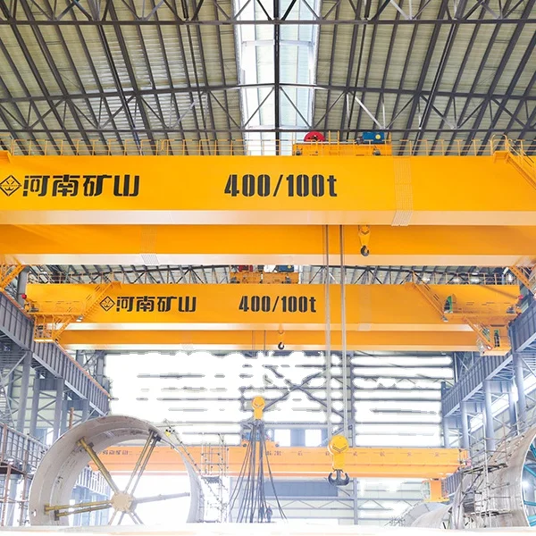 450/80 ton heavy duty QD double beam overhead crane for special cargo lifting