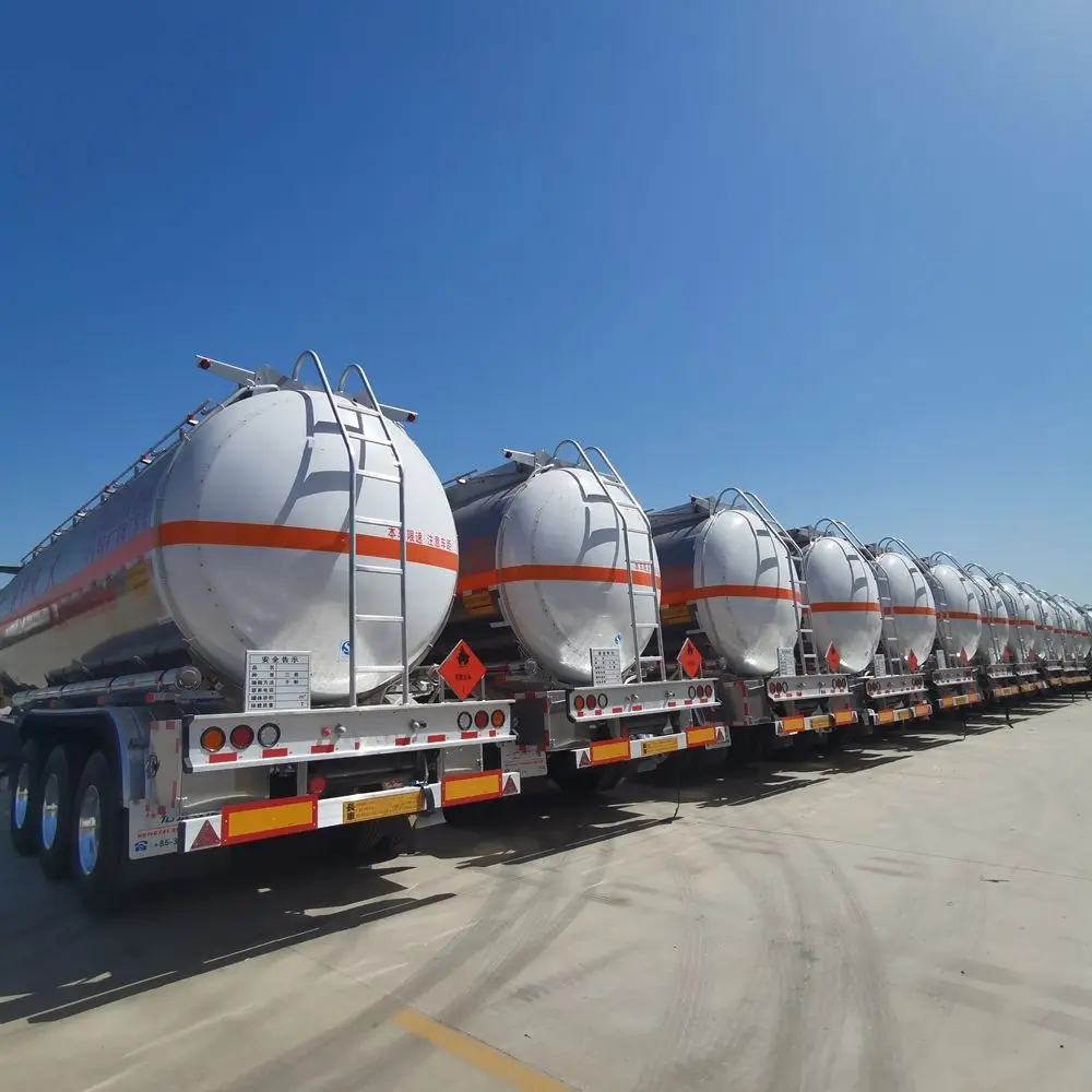 Hot Selling 3 Axles and 4 Axles  35000-60000 Liters Aluminum Alloy Oil Fuel Tanker Semi Trailer for liquid transport
