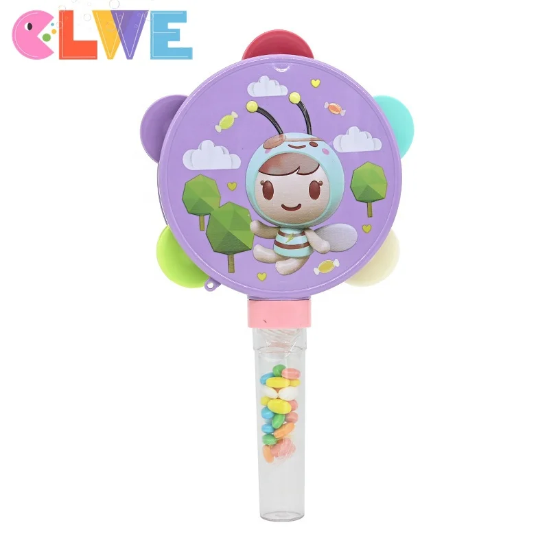Novelty Macaron Baby Hand Bells rattle drum Hand Bell Ring Musical Shaker Educational Toys candy handheld  tambourine candy toy