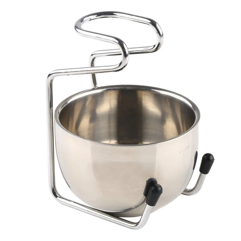 Wholesale 2 in 1 Stainless Steel Men Shaving Set Shaving Soap Bowl Cup Shave Stand Holder
