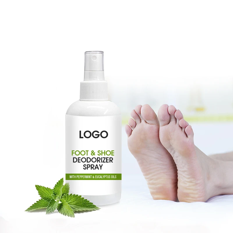 OEM/ODM Custom Logo Natural Organic antifungal Portable Prevent Odor Shoe Deodorizer Spray Foot  Deodorant Spray foot skin care