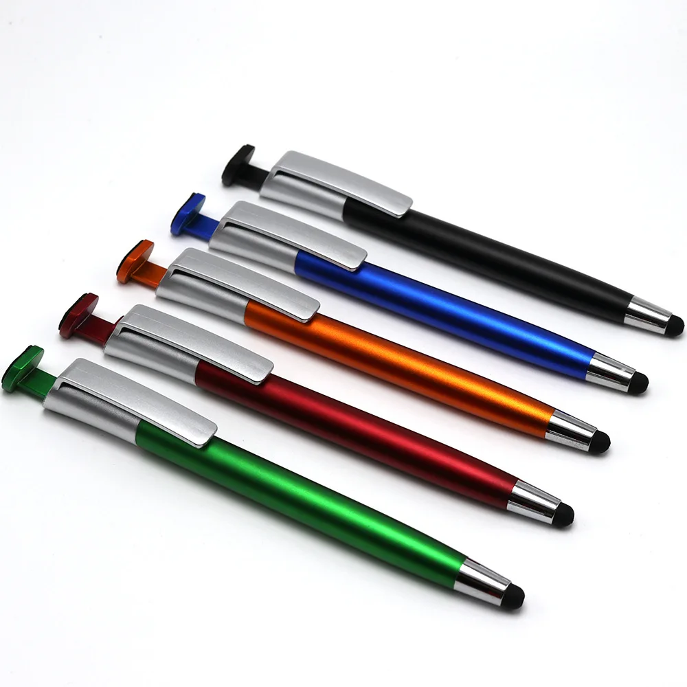 customized I-touch stylus ballpoint pens,Plastic I-clean stylus touch screen ball pen with mobile stand holder and screen eraser