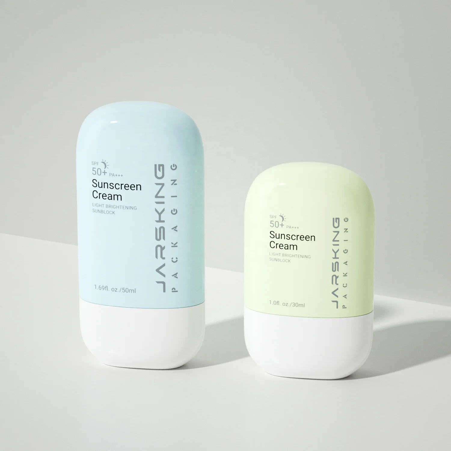 30ml 50ml Cosmetic Packaging Soft Touch Plastic Oval Shape Sunscreen Bottle For Sunblock Skin Care Container