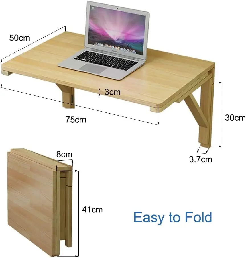 Wholesale Bamboo Wood Modern Dining Table Wall Mounted Folding Computer Desk for Dining