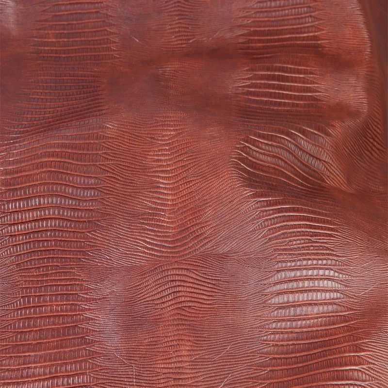 cow leather in lizard pattern for handbag and handicraft in genuine leather
