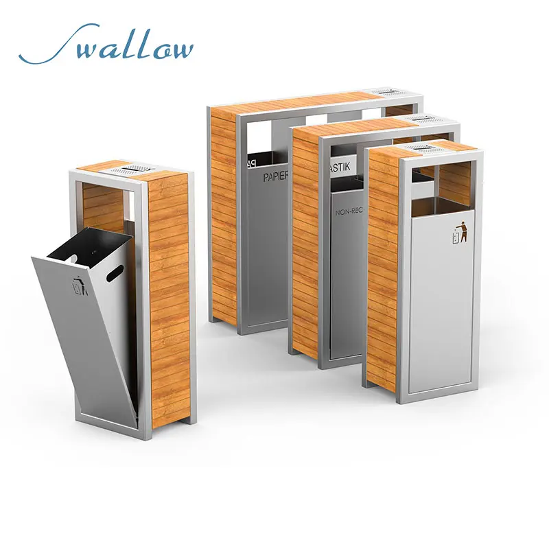 Sallow Garbage Trash Can Stainless Steel Bin Trash Bin Recycling