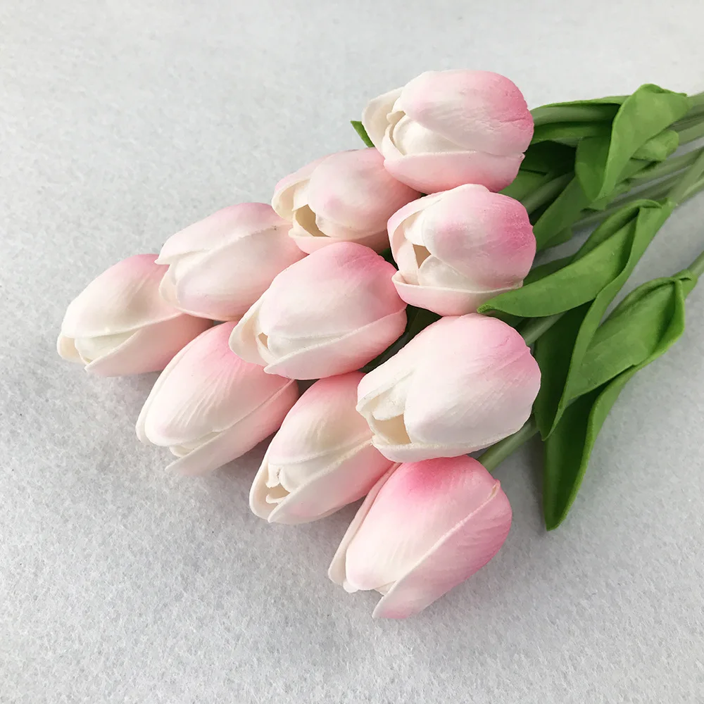 PU Tulip Silk Flower Artificial Single Stem Real Touch
