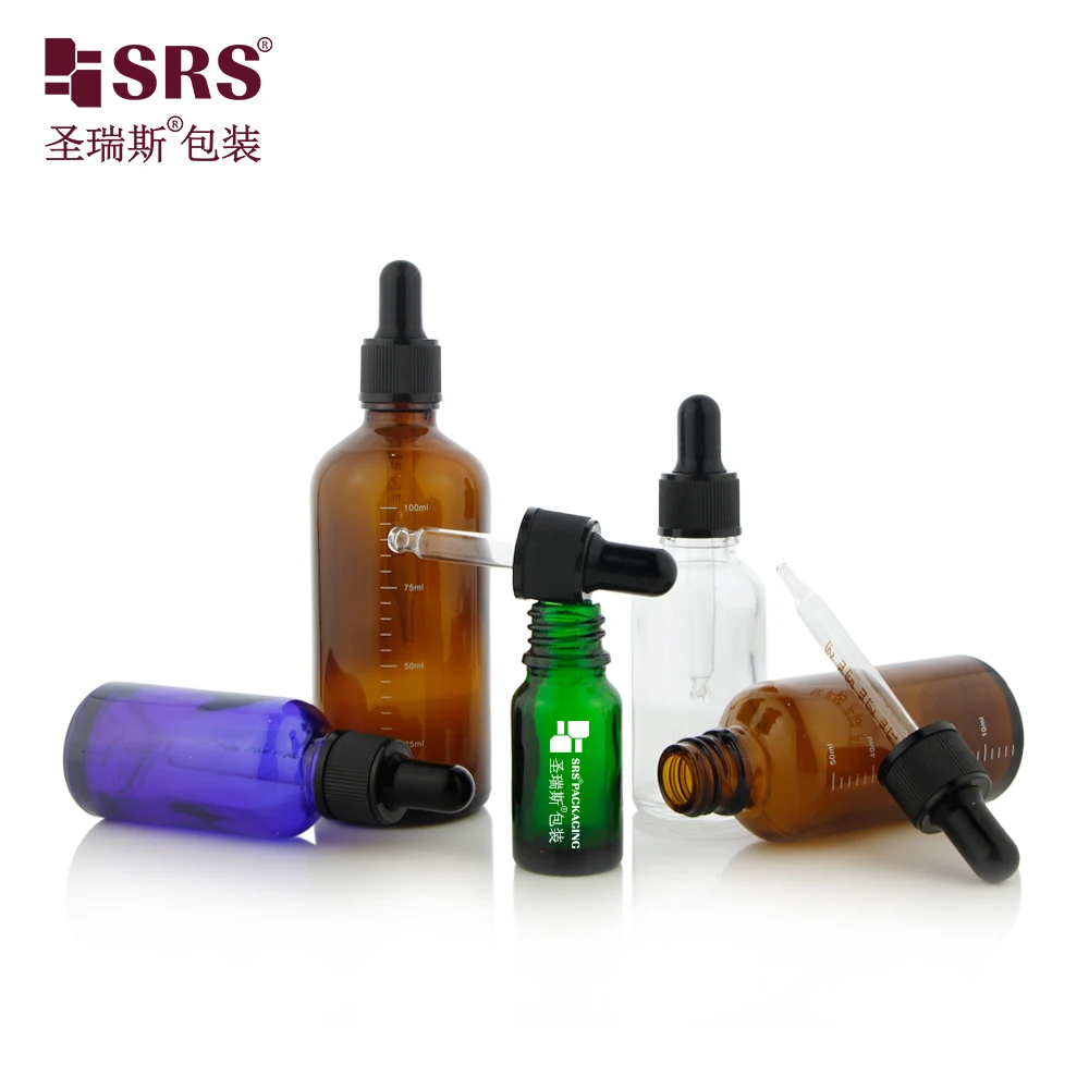 Ready to ship  amber clear green glass 30ml dropper bottle 5ml 10ml 20ml 50ml 100ml