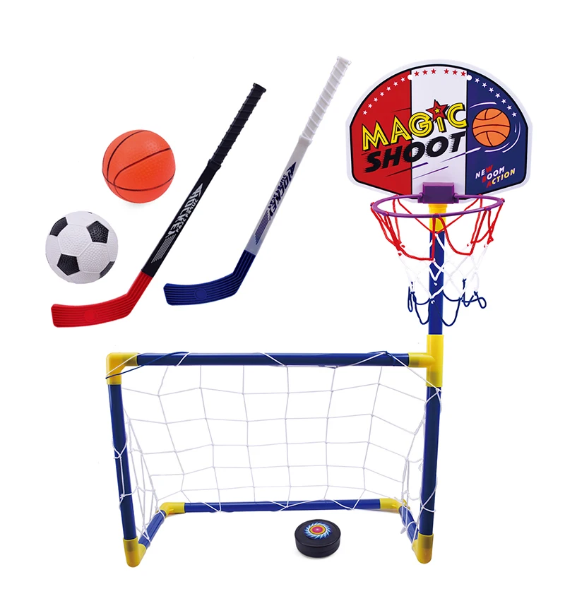 2 in 1 Movable basketball stand play set portable soccer goal Kids plastic basketball hoop