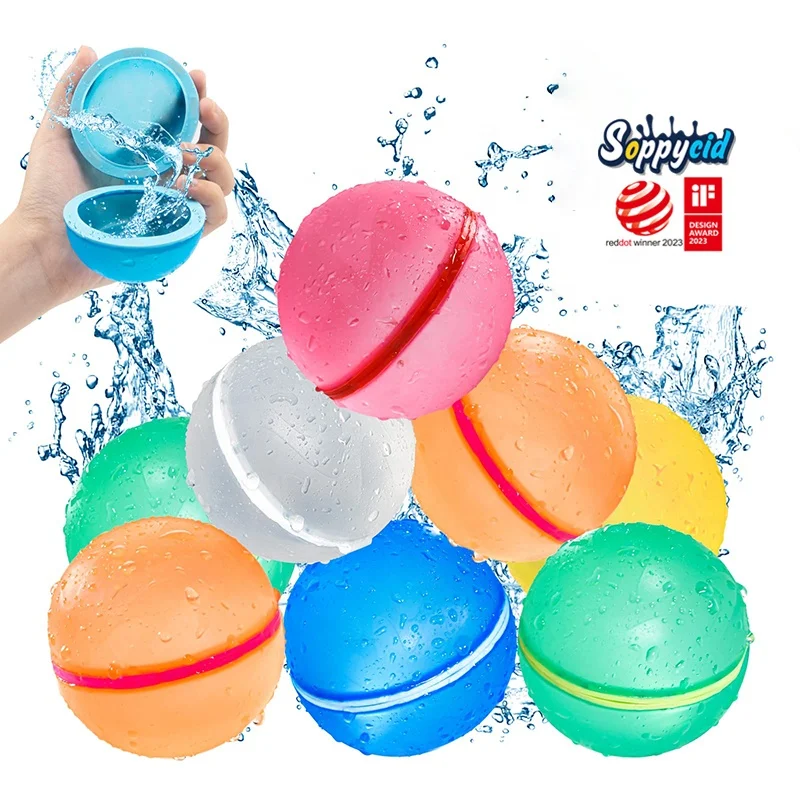Summer Toy Kids Pool Party Splash Ball Toy Water Bombs Quick Fill Refillable Magnetic Reusable Water Balloons For Kids