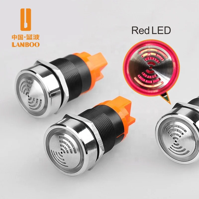 Lanboo AD16-22SM флэш-светодиодный индикатор сигнала тревоги сигнальная лампа flashmetal зуммер DC12V DC24V AC 220V 22 мм прерывистый звук