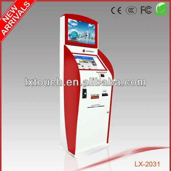 Intelligent Passport scanner kiosk self printing bank card and ID card reader self service cashless payment machine for Airport