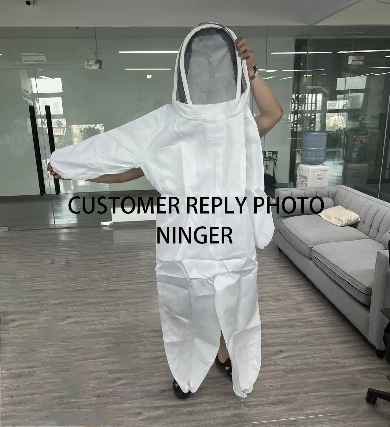 Wholesale direct sales new trend white polyester cotton overalls thick bee keeping clothes protection bee suit beekeeper outdoor