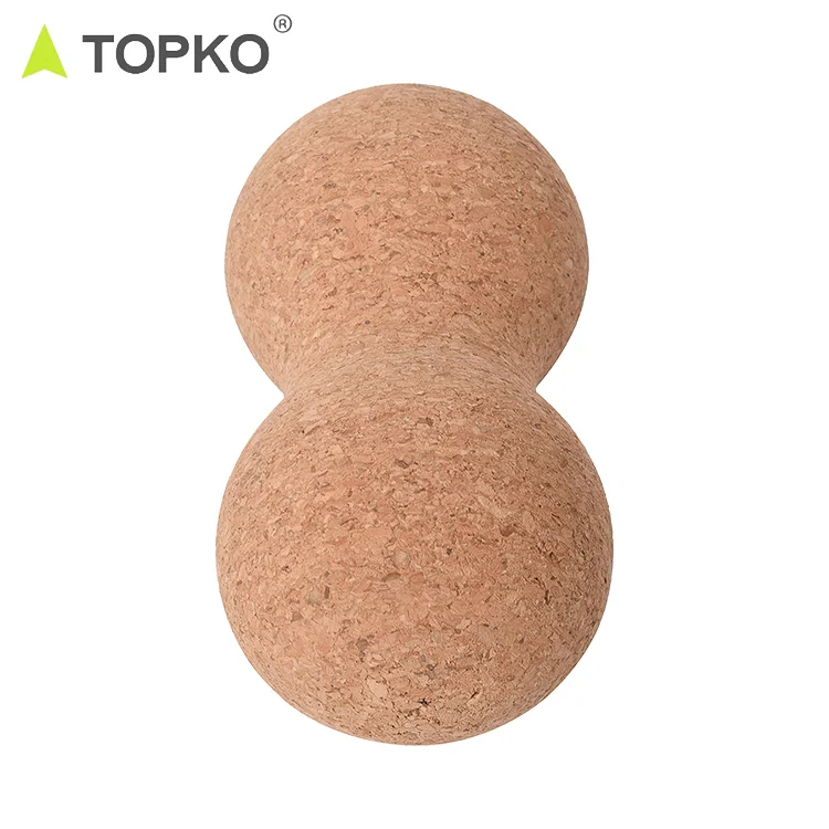 TOPKO Wholesale Fitness Peanut Durable Silicone Massage Lacrosse Cork Ball