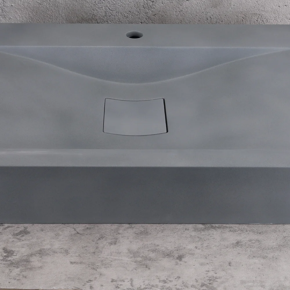 DASEN Wholesale hotel modern blue gray concrete bathroom wash basin balcony countertop concrete wash basin