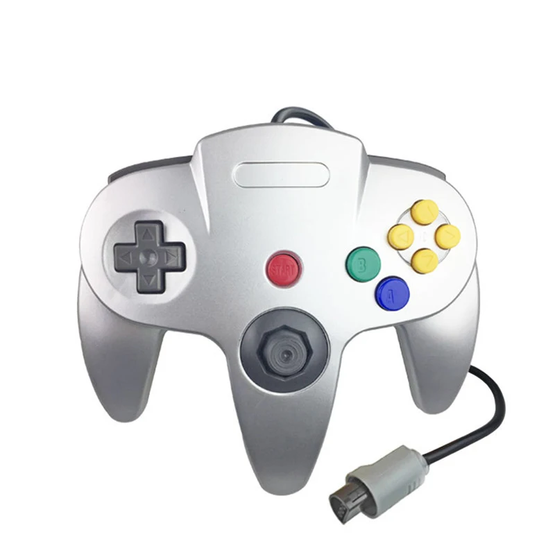 Wired Colorful N64 Gamepad For Nintendo N64 With Console Plug Classic Gold Silver Joystick For Nintendo 64 Manette