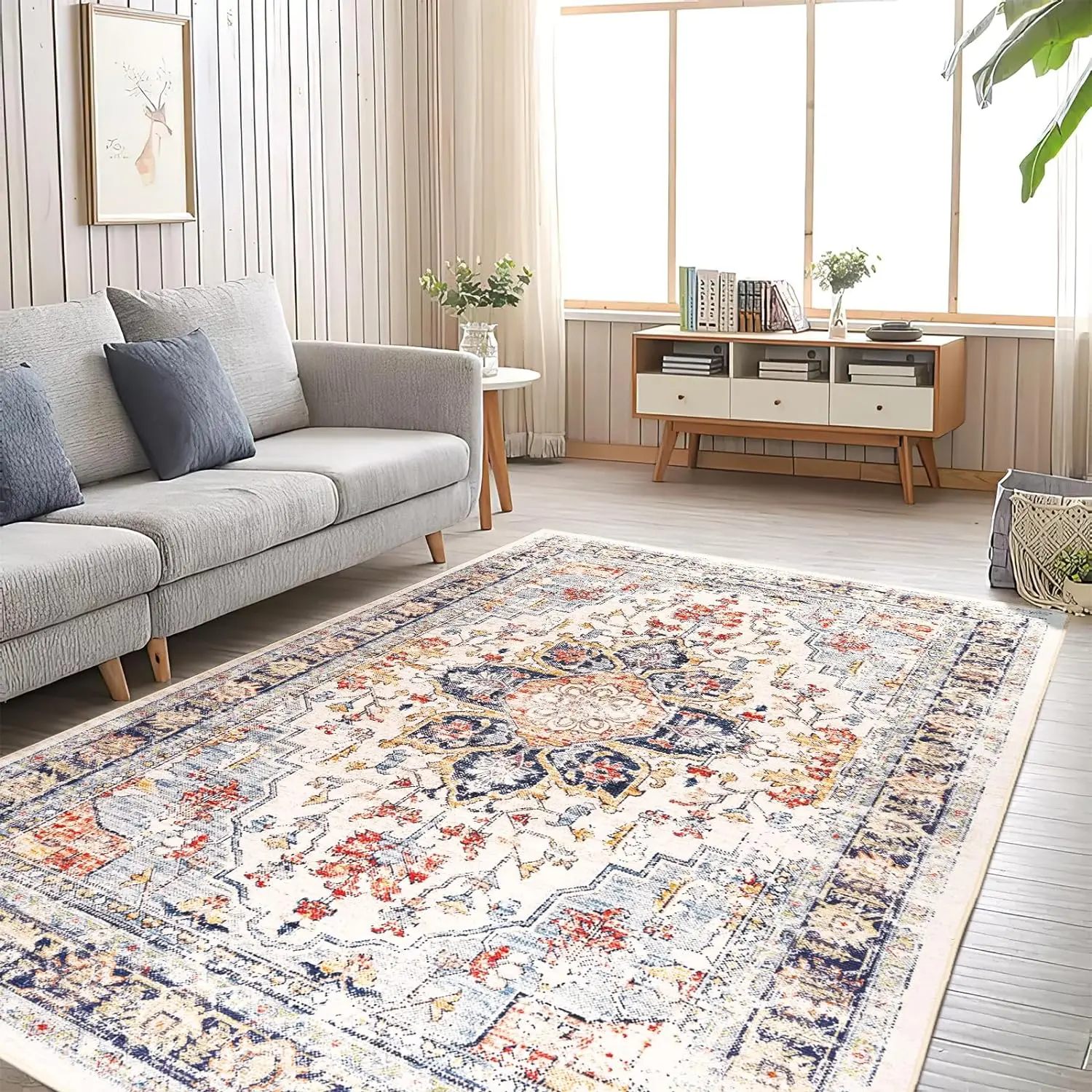 Skymoving New Custom Printed Design Machine Washable Non-Slip Area Rug Carpet Foldable Large Area Rugs for Living Room Bedroom