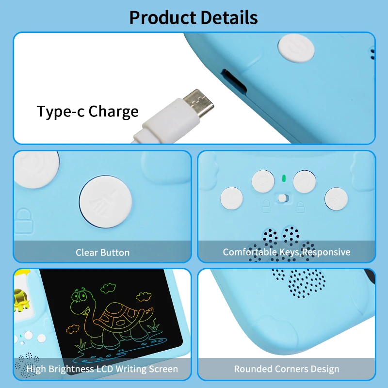 Digital Electronic 2 in 1 Lcd Writing Tablet English Animal Emotion 112 224 Sight Words Talking Flash Cards for Toddlers