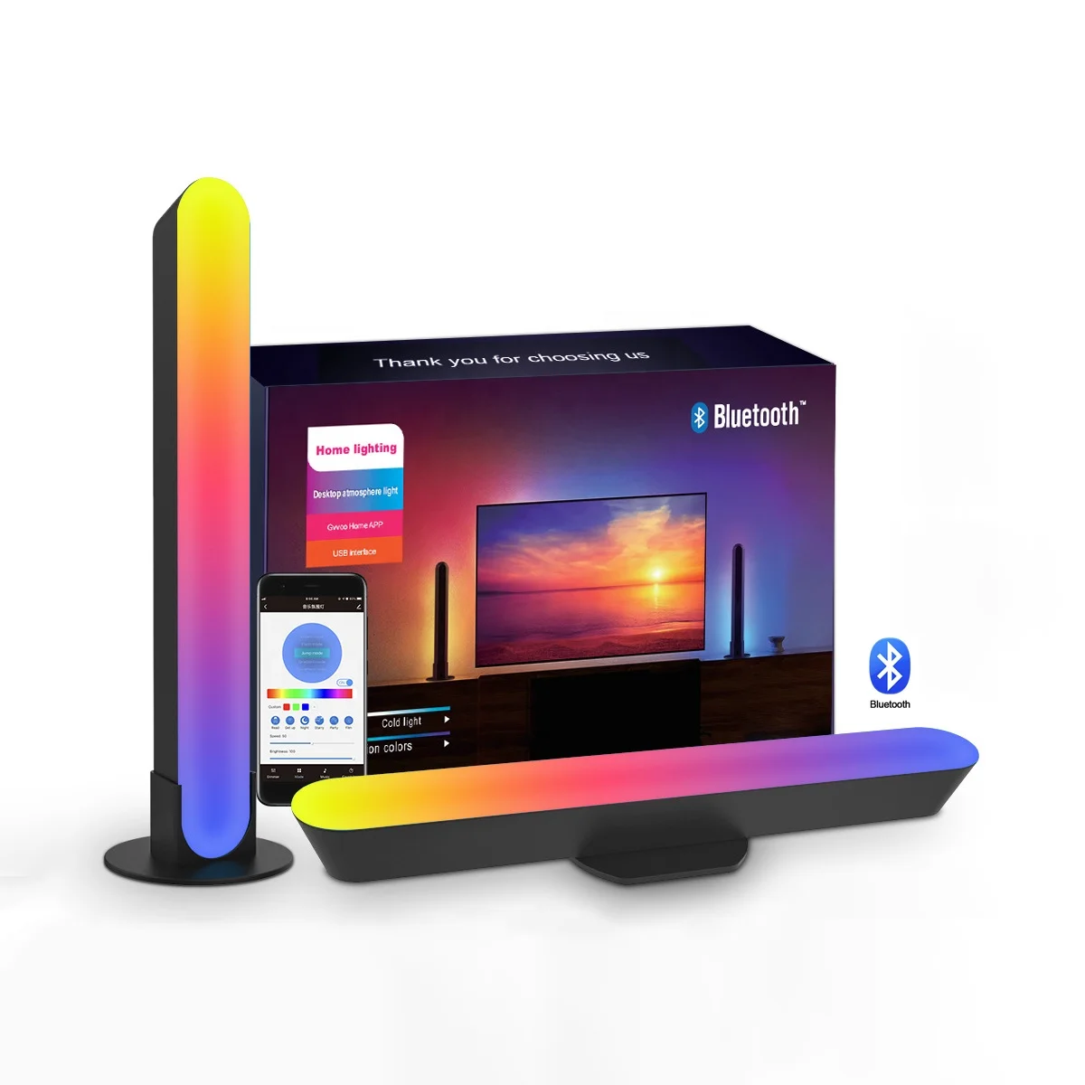 Smart Music USB RGB Led Sound Activated Light Bar Gaming Table Lamp Led TV Back Atmosphere Rhythm Light Mood Magic Lights