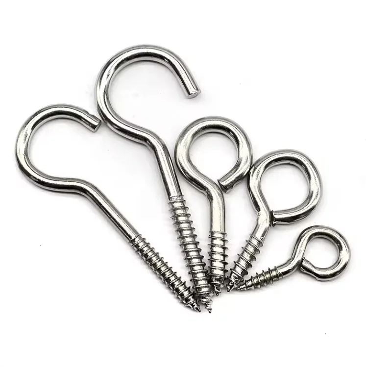 Custom Stainless Steel Self-Tapping Hook Eye Screw Metric Measurement System