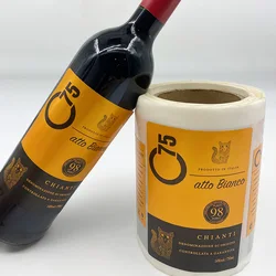 Red wine self-adhesive label sticker spot custom logo paper wine label bottle sticker packaging label