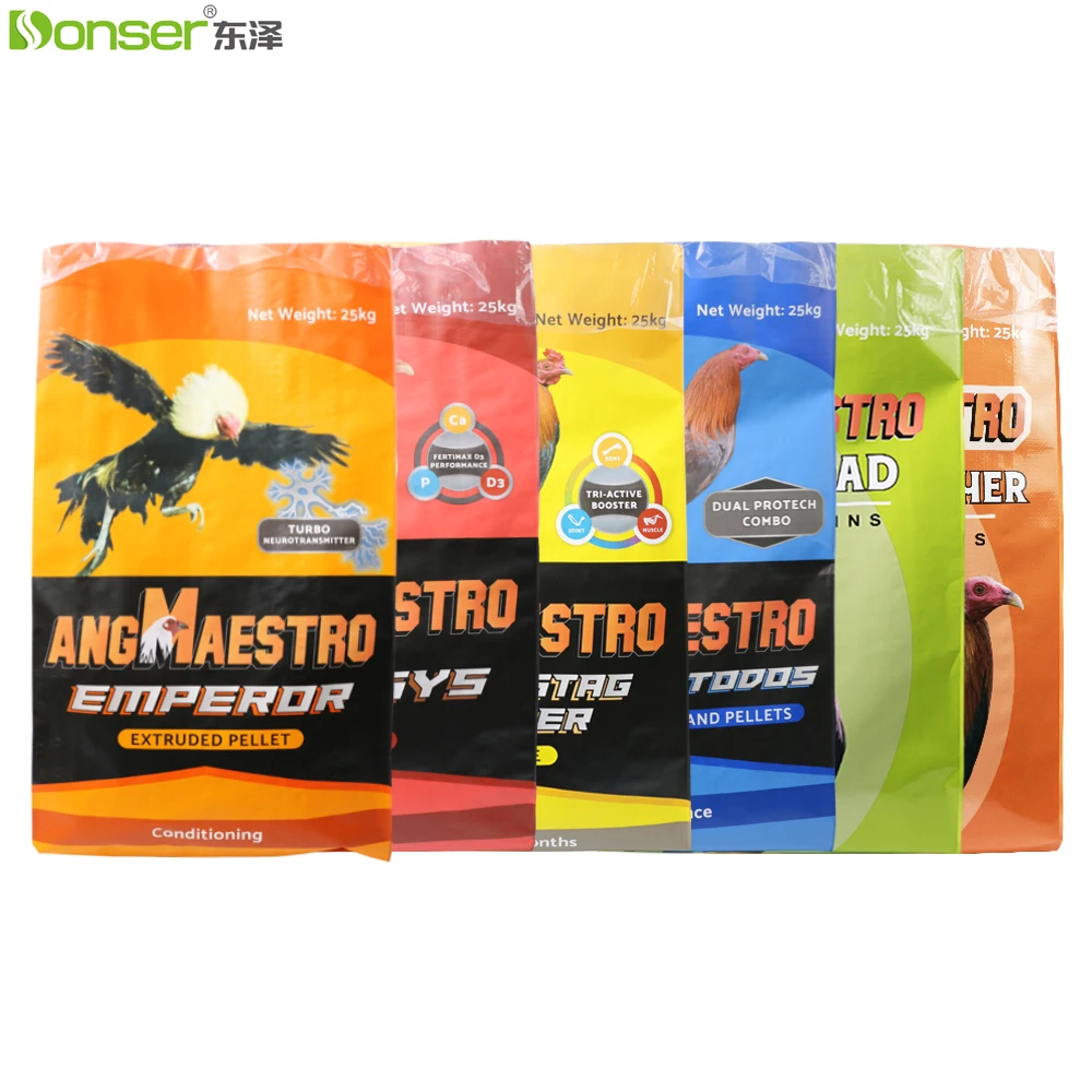 Custom 25kg animal feed bags factory wholesale recyclable smell proof pp woven bag for animal feed packaging bags with pe liner