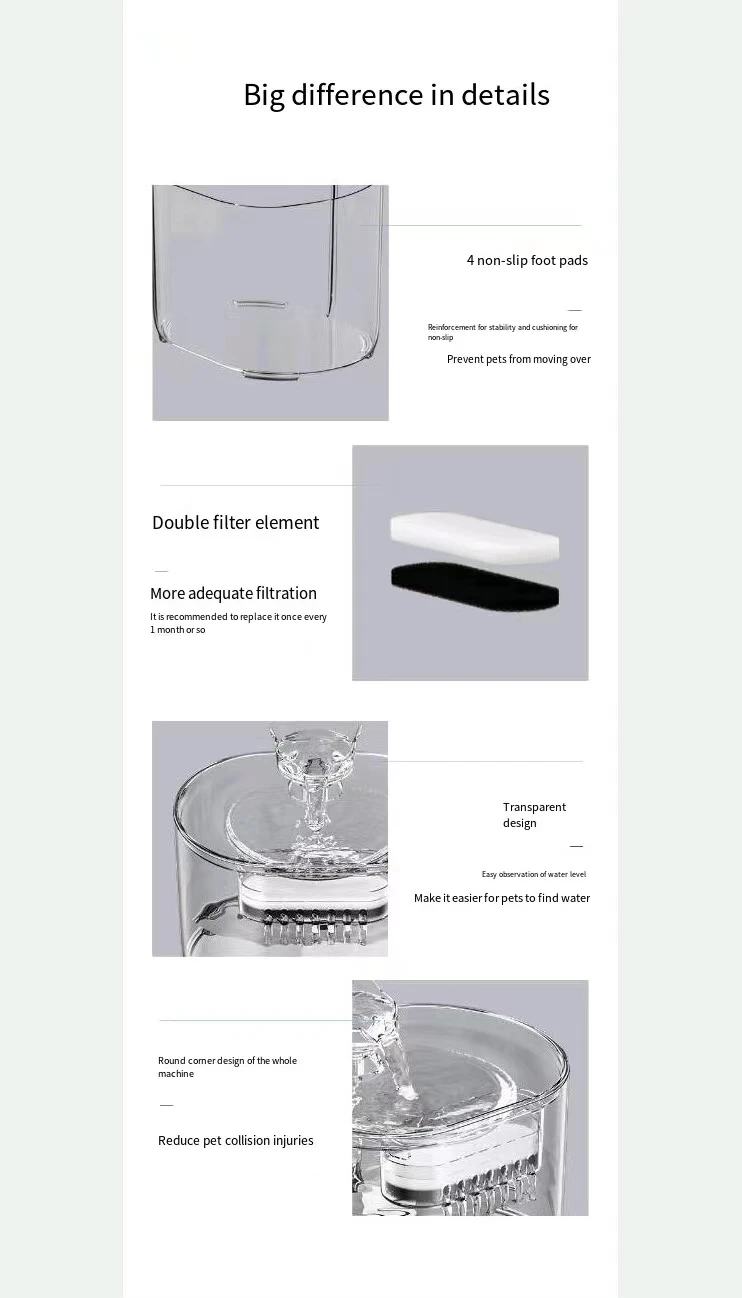 New Automatic Circulating Water Cat Drinking Machine Filter Bowl Silent Running Pet Water Dispenser bowls